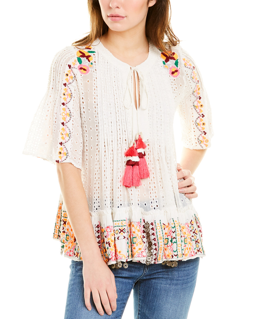 Image of Hemant & Nandita Eyelet Blouse