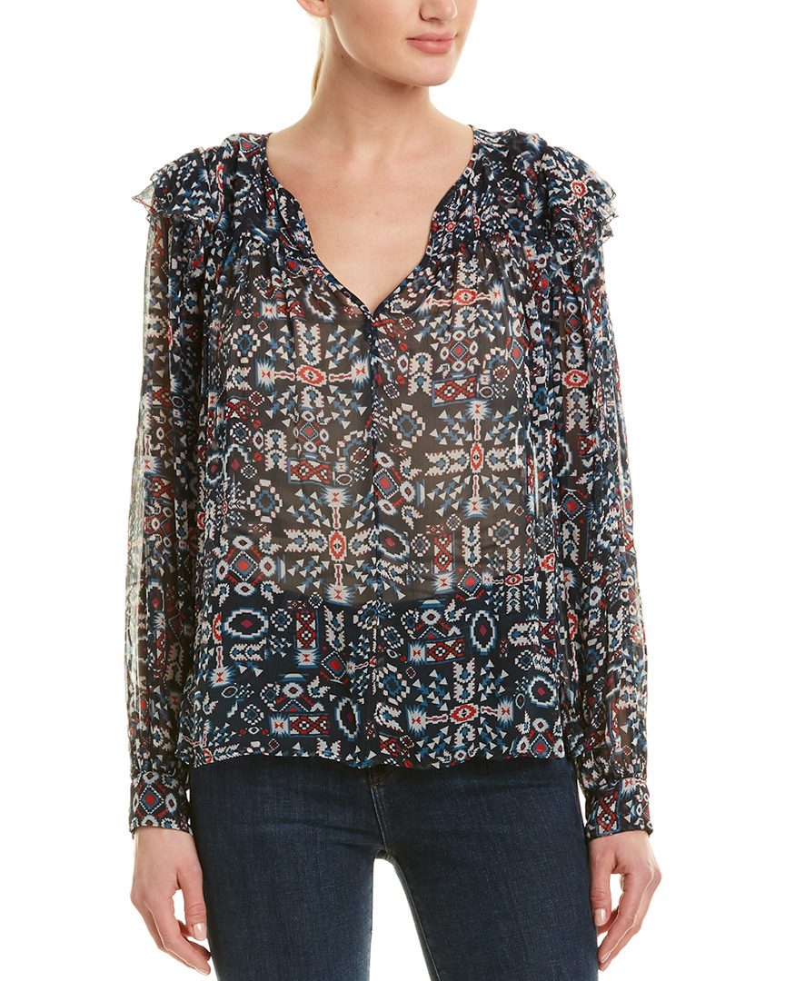 Image of Etoile Isabel Marant Geometric Long-Sleeve Blouse