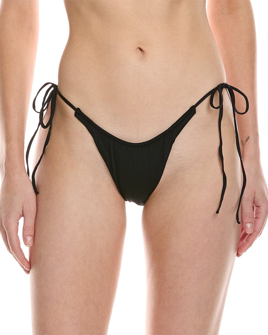 Shop Monica Hansen Beachwear Miami Vice High-cut Bikini Bottom In Black