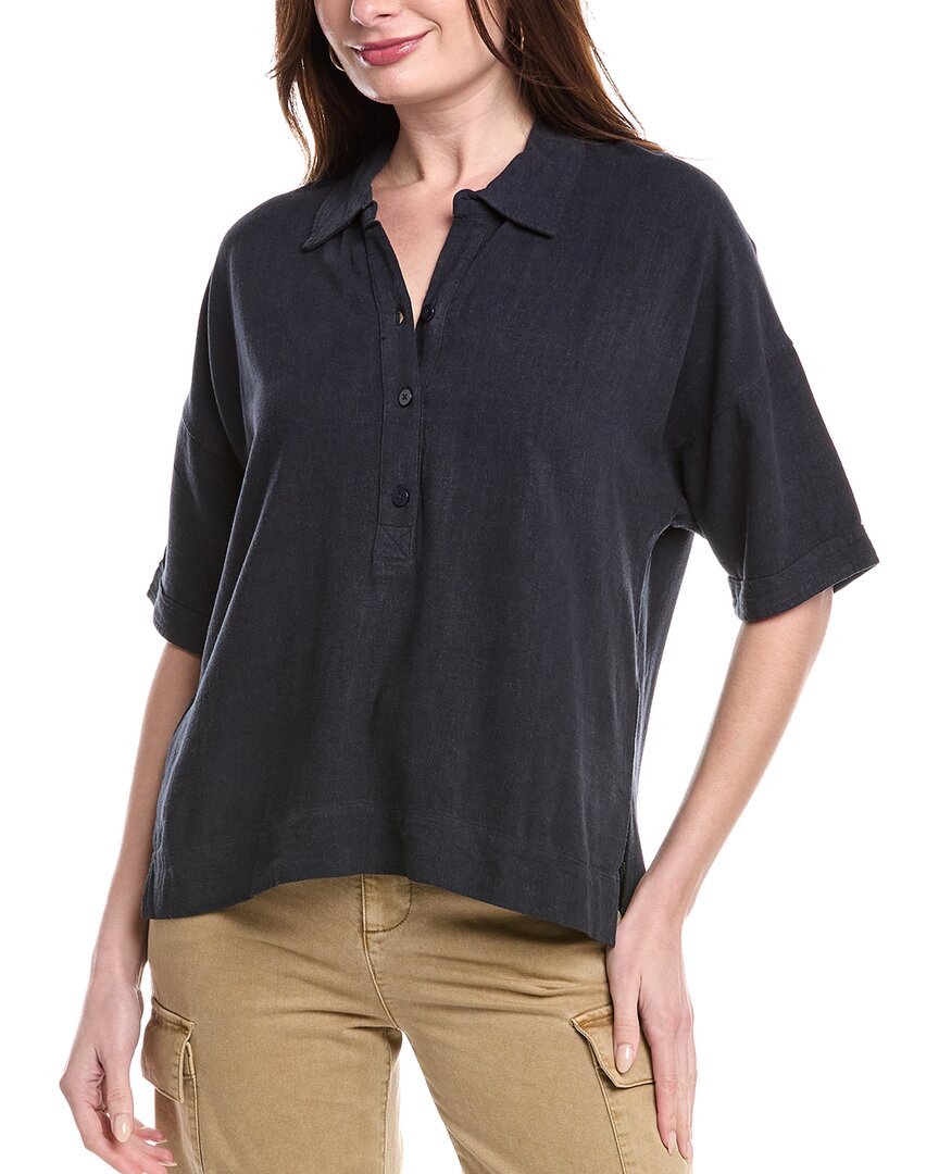 Splendid Coastal Linen-blend Top In Blue