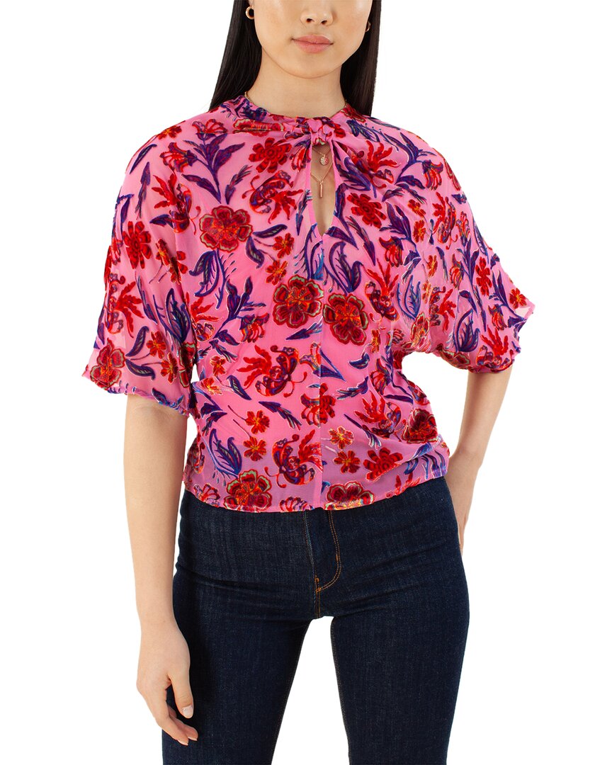 Hale Bob Silk-blend Top In Pink