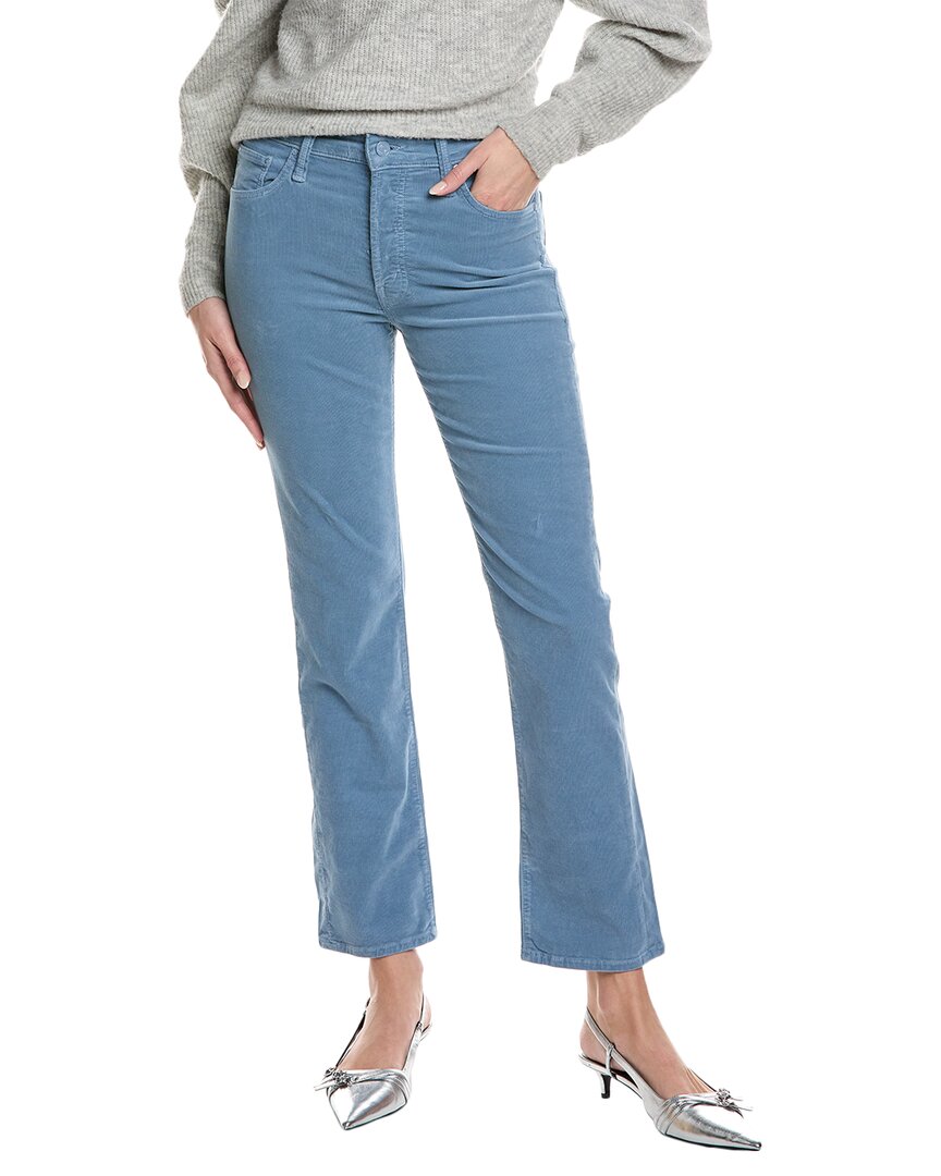 Mother The Mid-rise Hiker Hover Blue Shadow Slim Straight Leg Jean In Blue