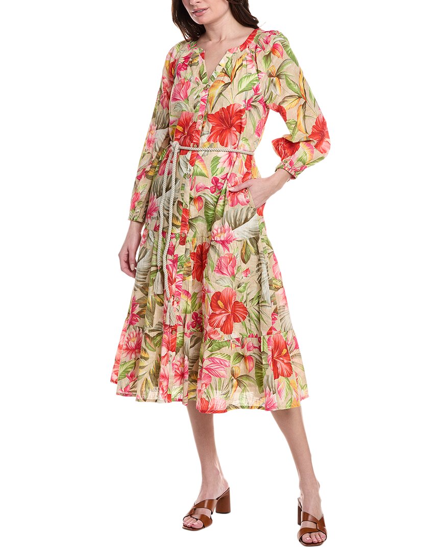 Tommy Bahama La Botanica Midi Shirt Dress In Yellow