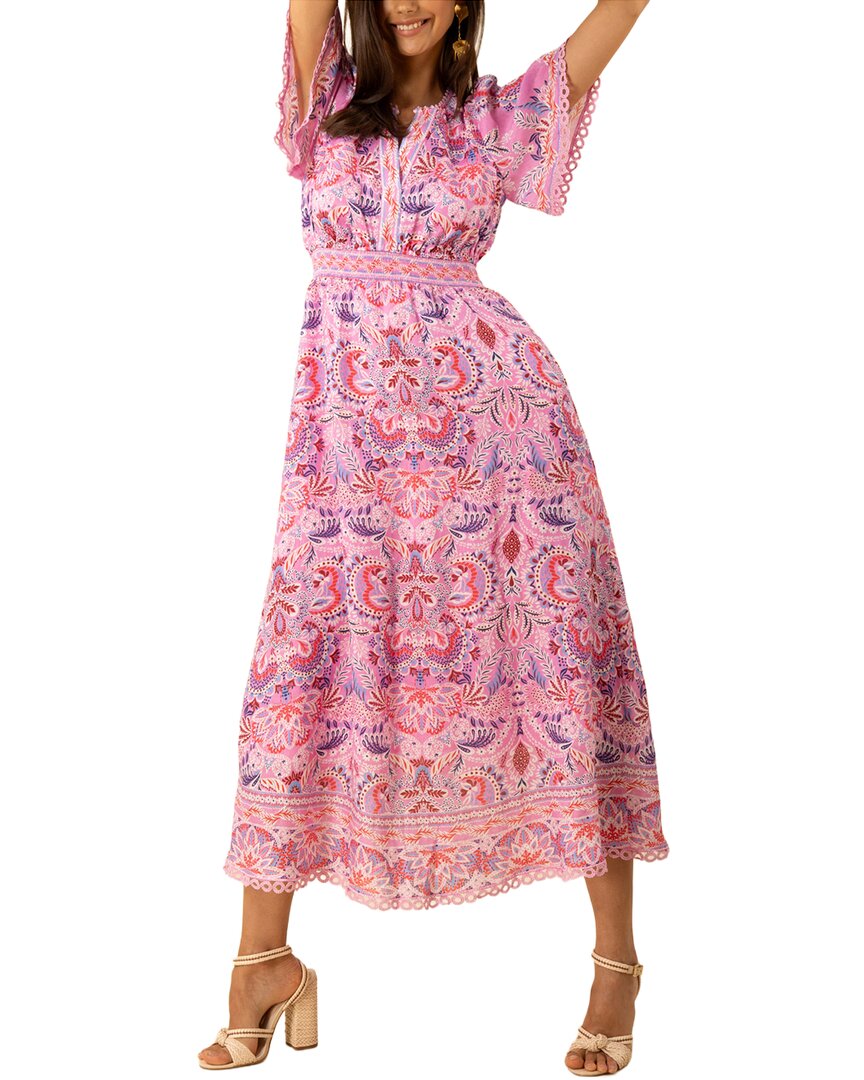 Hale Bob Katelyn Linen Maxi Dress In Pnk-pink