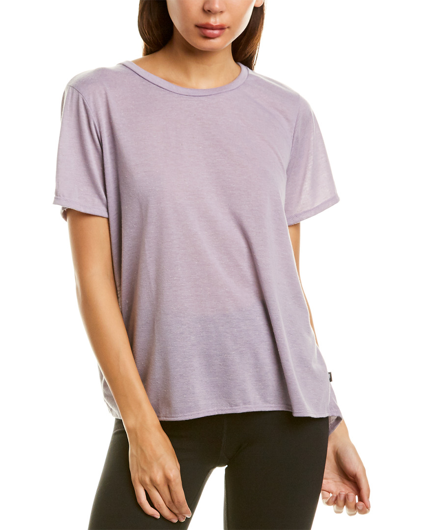Image of Terez Crisscross Back Linen-Blend T-Shirt