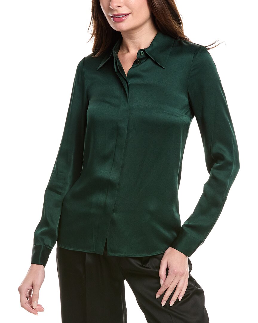Shop Michael Kors Collection Techno Charmeuse Hansen Shirt