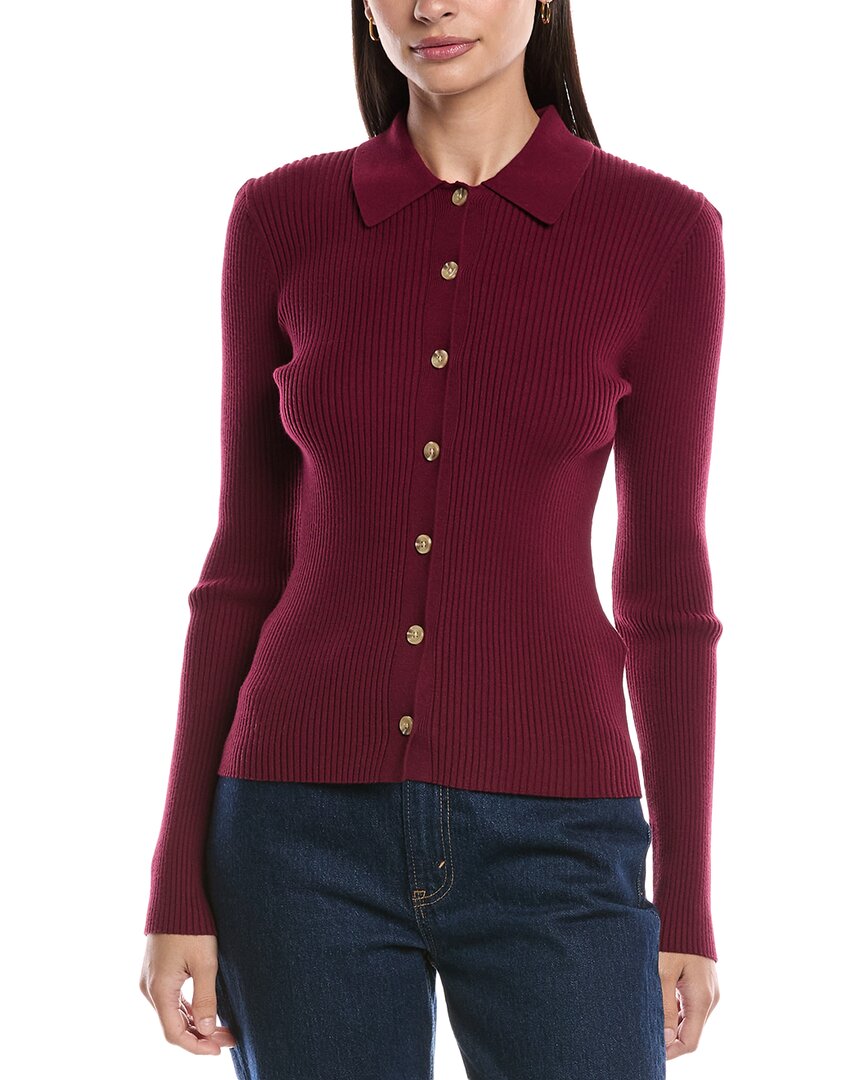 Michael Stars Miri Collared Top In Burgundy