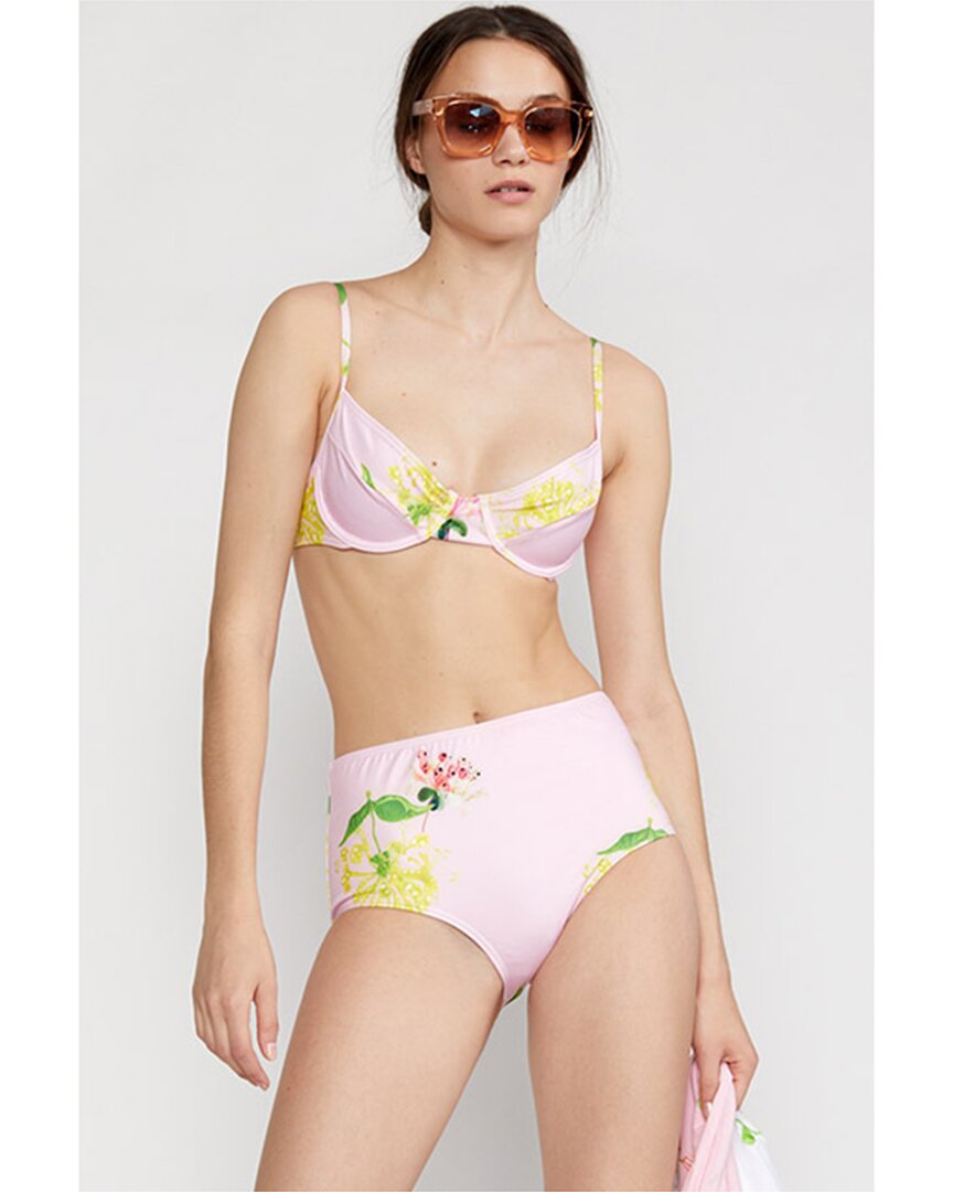 Shop Cynthia Rowley Camile High; Waist Bikini Bottom In Pink