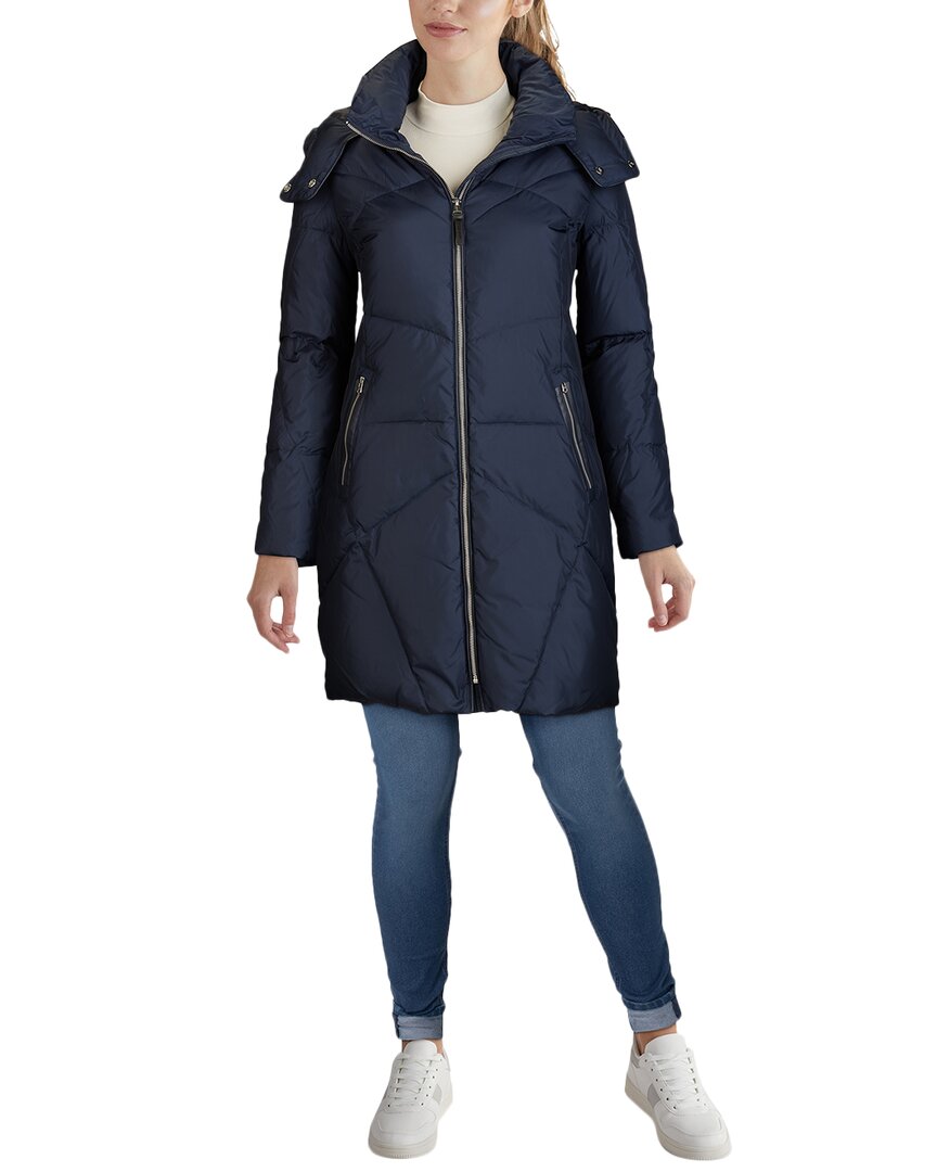 Cole Haan Essential Soft Down Coat In Blue