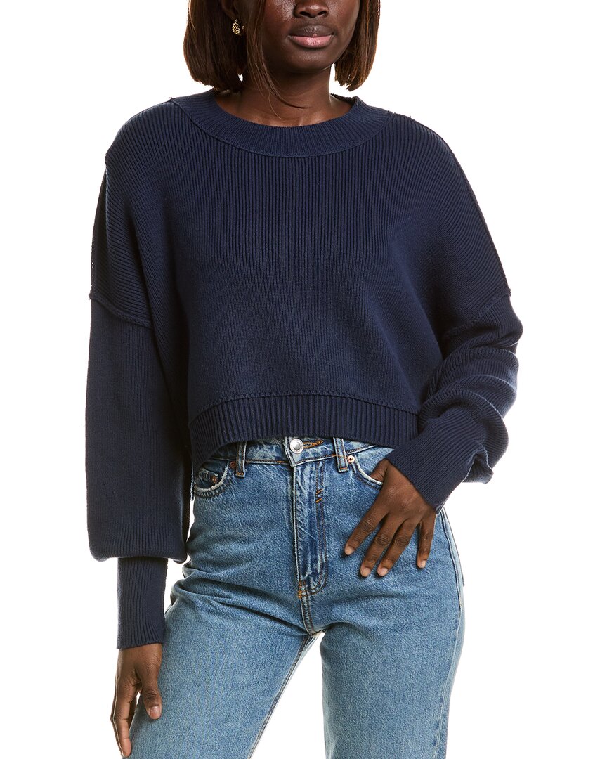 Free People Easy Street Crop Pullover In Blue
