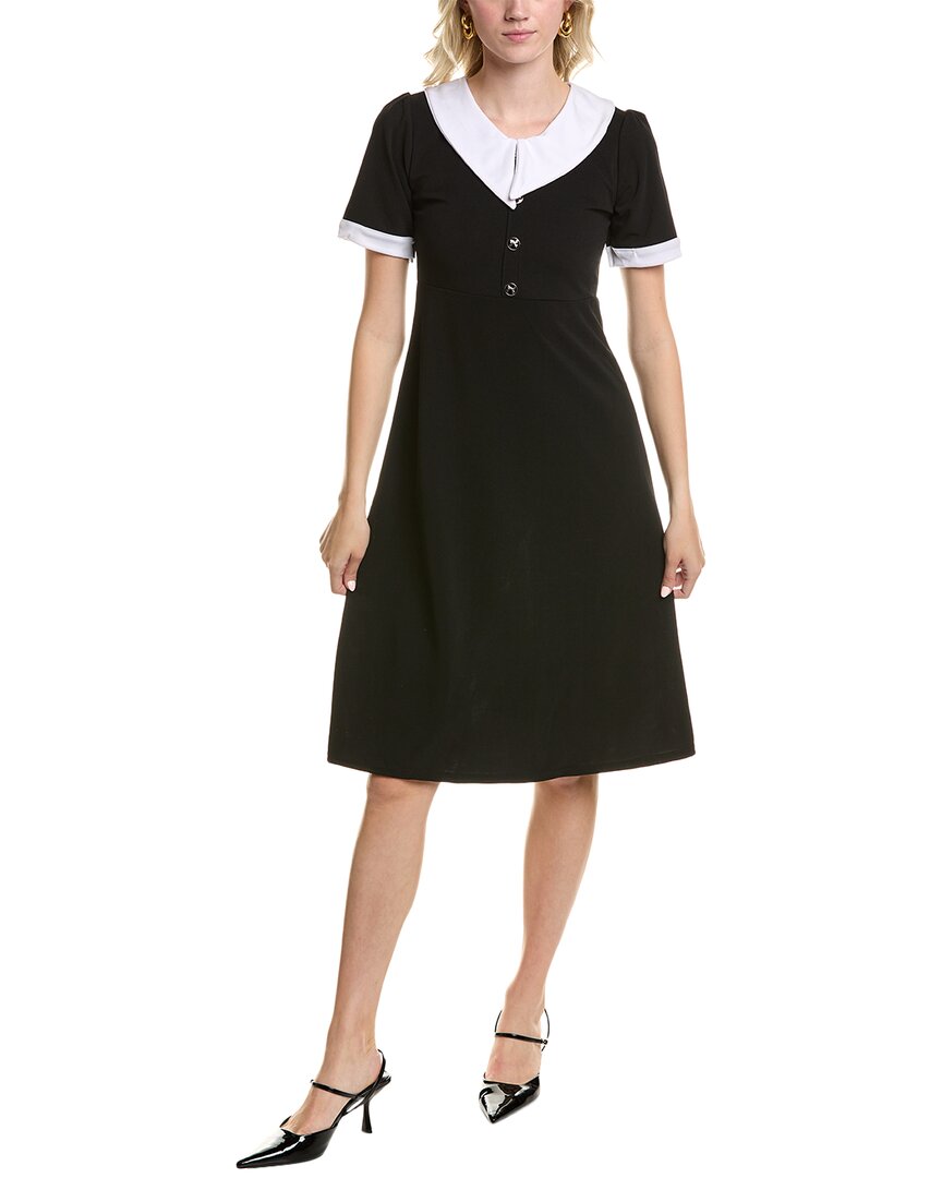 Femme Society Puritan Collar Mini Dress In Black