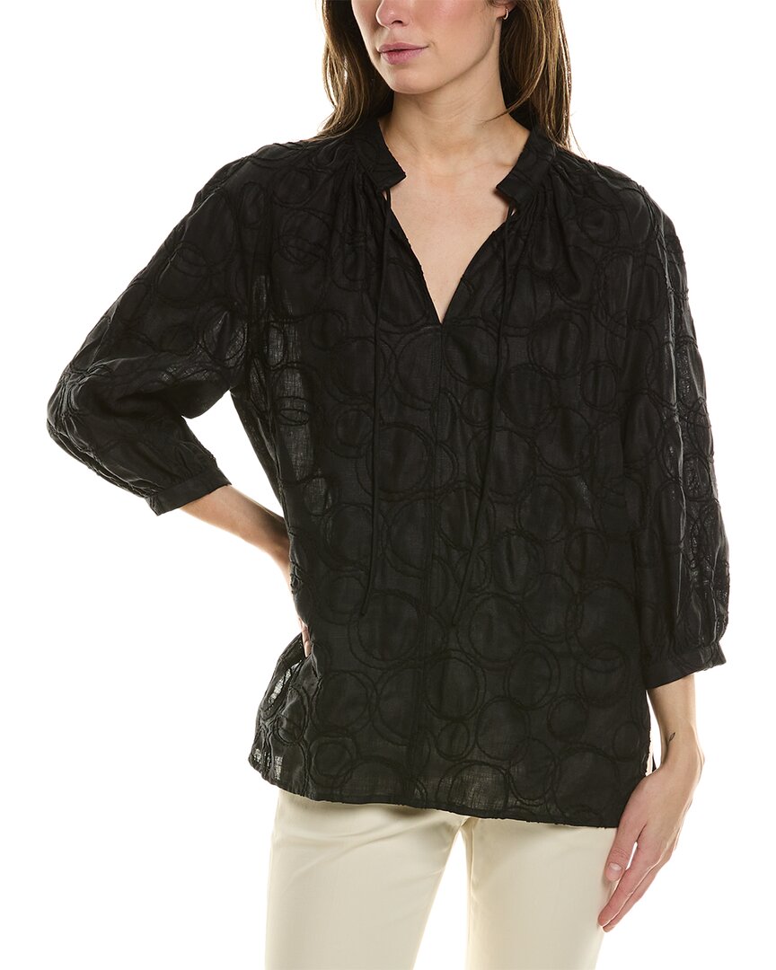 Shop Piazza Sempione Linen-blend Shirt In Black