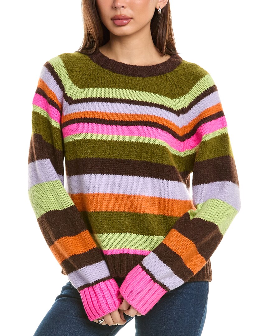 VELVET BY GRAHAM & SPENCER VELVET BY GRAHAM & SPENCER NESSIE STRIPED ALPACA-BLEND SWEATER