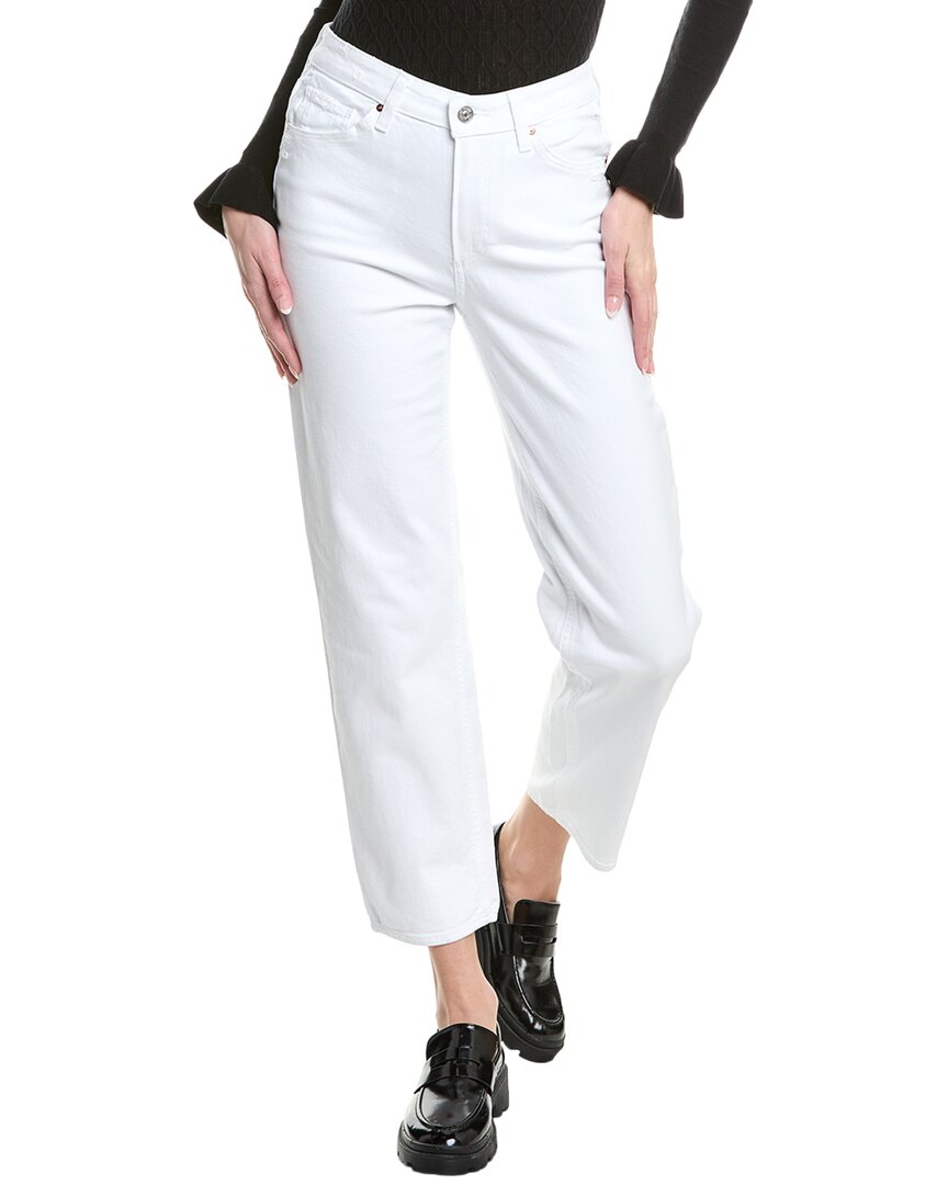 PAIGE PAIGE SARAH WHITE NOISE DISTRESSED STRAIGHT ANKLE CUT JEAN 