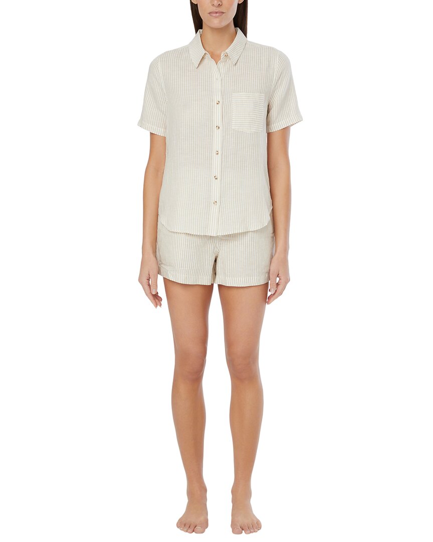 Onia Air Linen-blend Short Sleeve Shirt