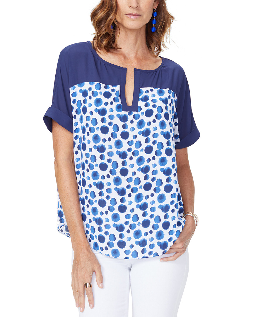 Image of NYDJ Contrast Yoke Woven T-Shirt