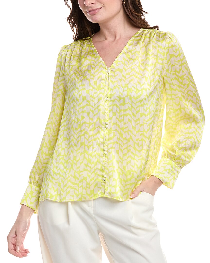 Shop Vince Camuto Shirred Blouse In Green