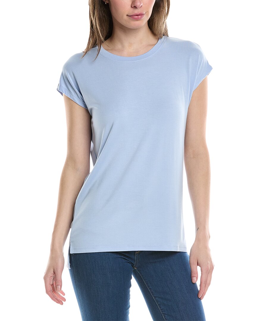 Shop Three Dots Semi Relaxed Cap Sleeve T-shirt In Blue