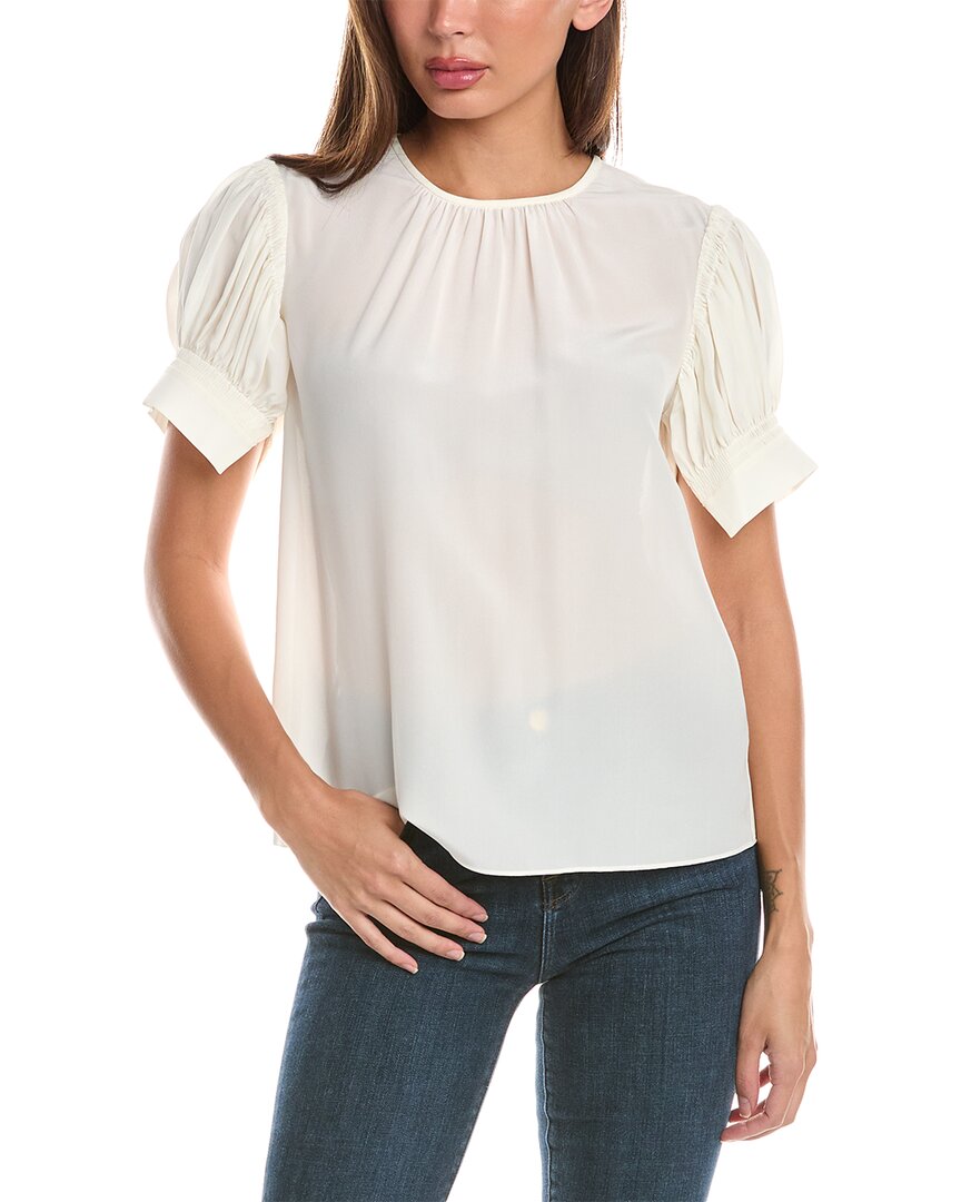 REBECCA TAYLOR REBECCA TAYLOR SHORT SLEEVE SILK BLOUSE