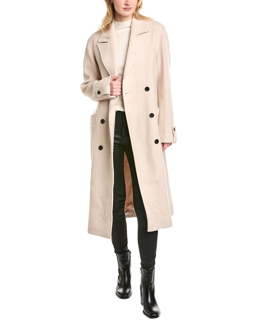 Shop Allsaints Millie Wool-blend Coat In White