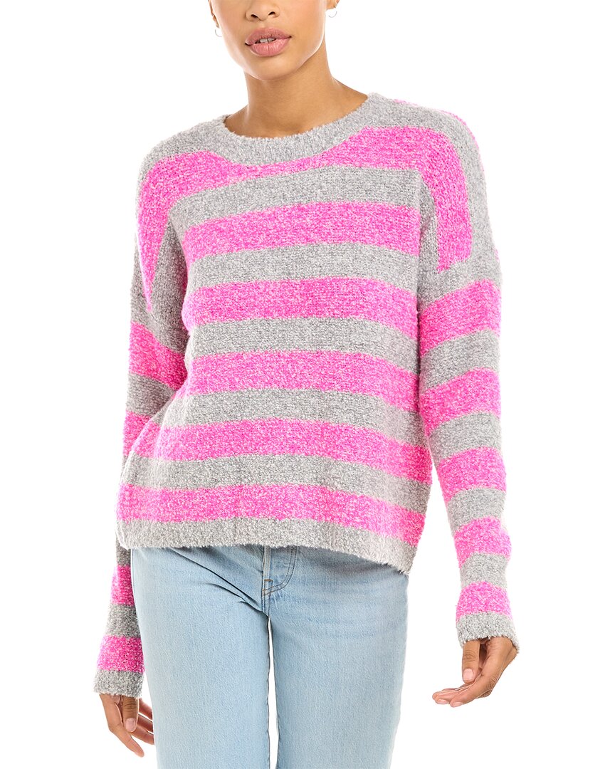 Autumn Cashmere Striped Bouclé-knit Merino Wool-blend Sweater In Pink
