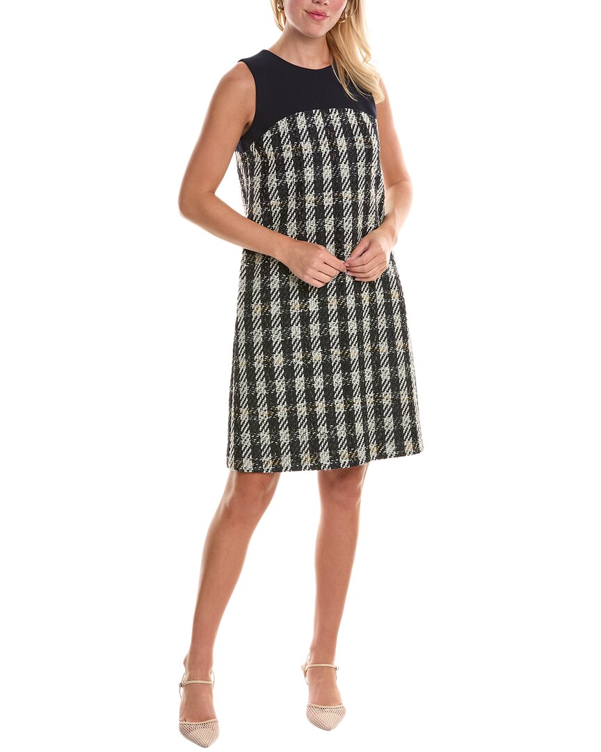 Paule Ka Tweed Shift Dress In Black