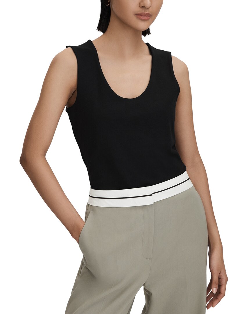 Reiss Courtney Scoop Neck Shell In Black