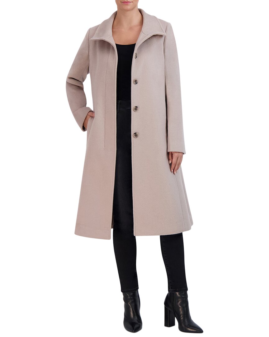 Cole Haan Stand Collar Wool-blend Pant Coat In Neutral
