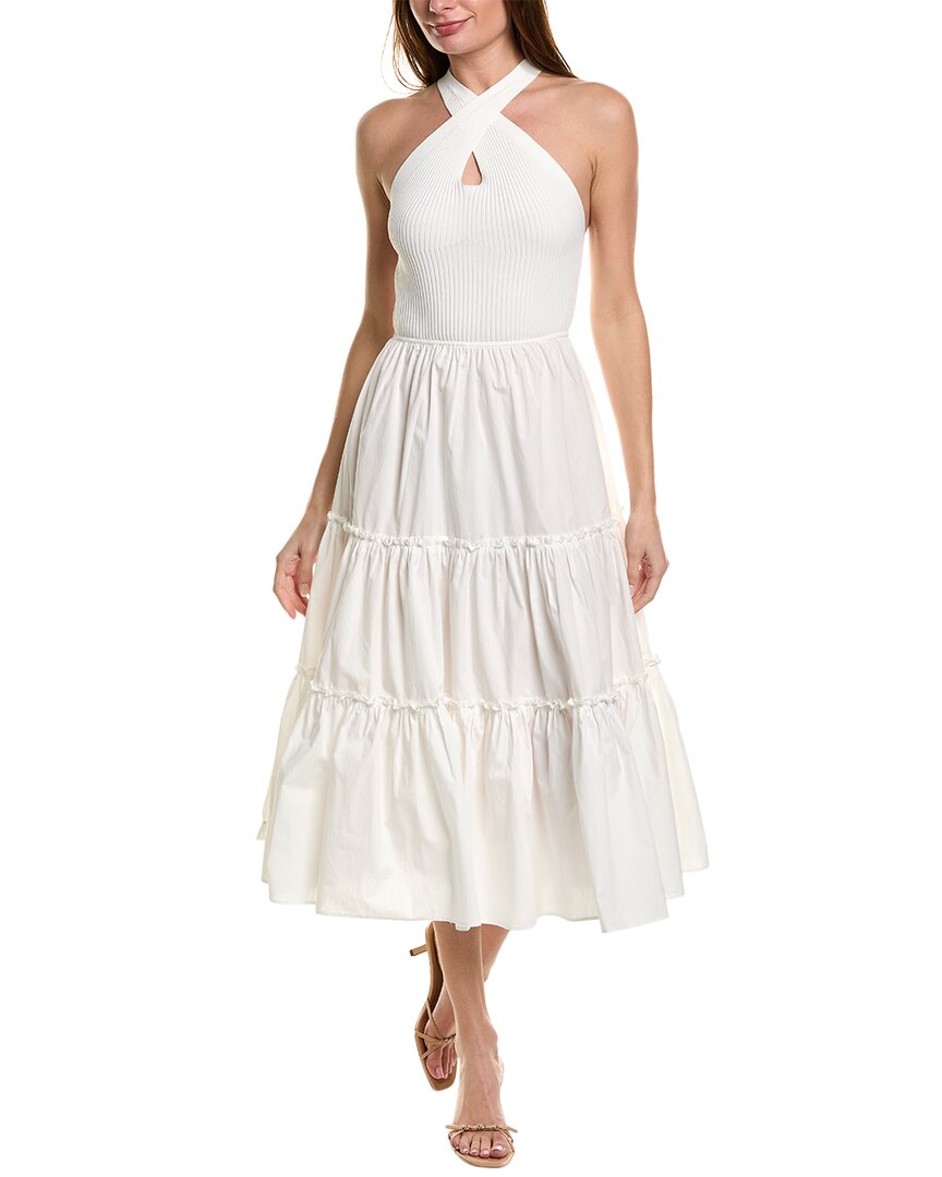 Shop Central Park West Tiered Maxi Dress In White