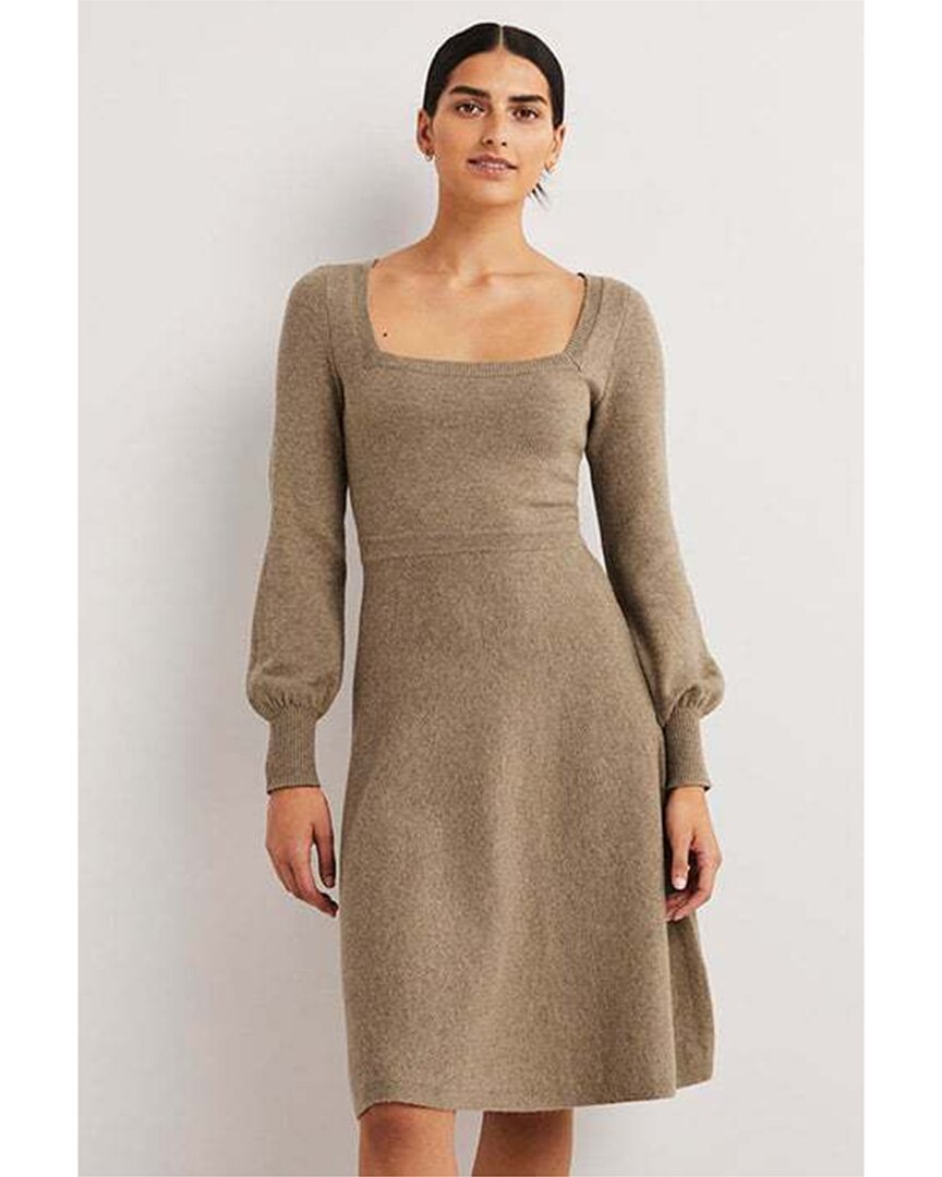 Shop Boden Square Neck Knit Wool & Alpaca-blend Dress
