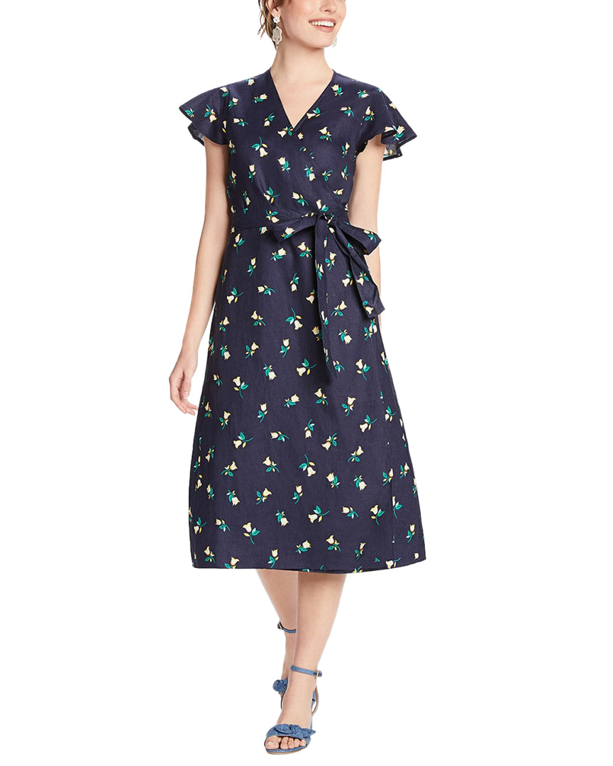 Image of Draper James Floral Linen Wrap Dress