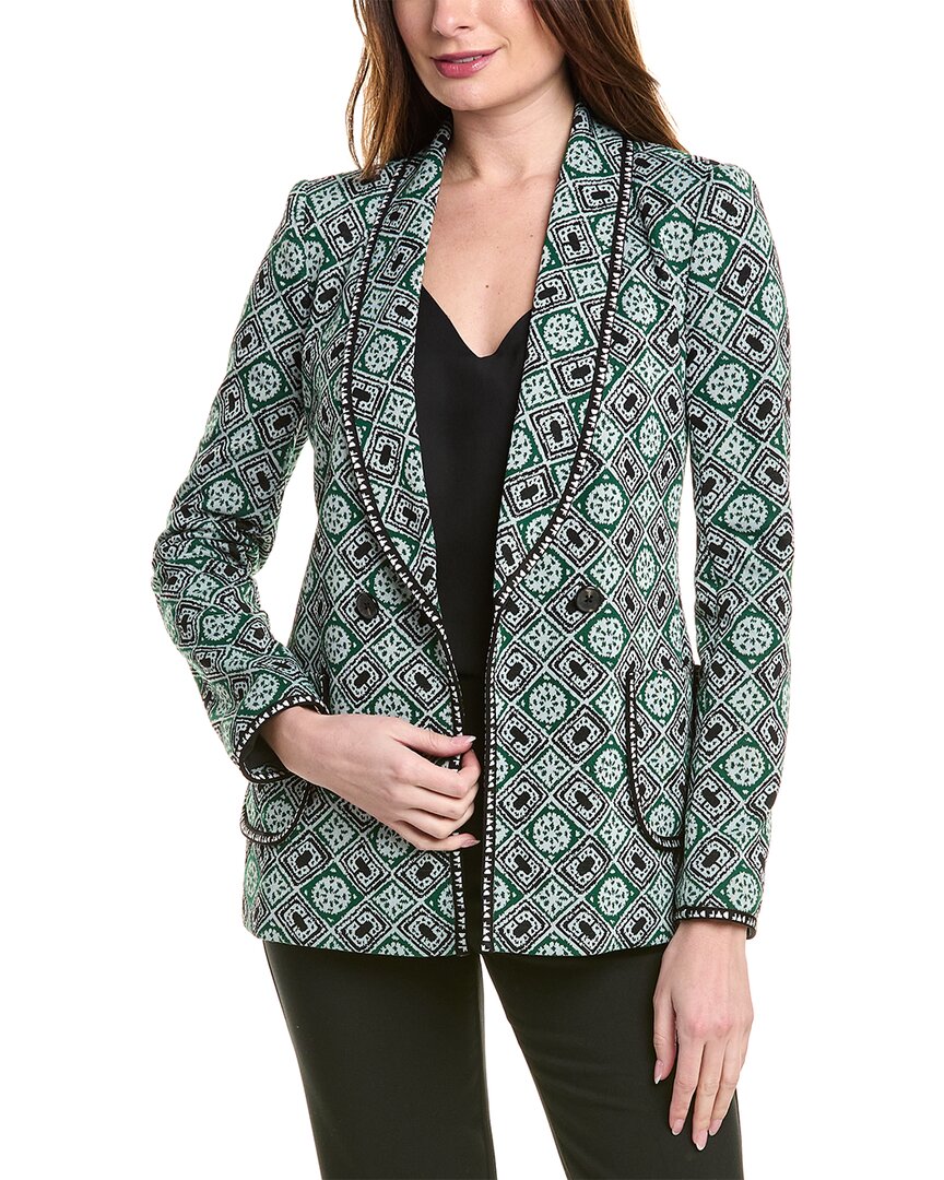 Diane Von Furstenberg Penelope Wool-blend Jacket In Green