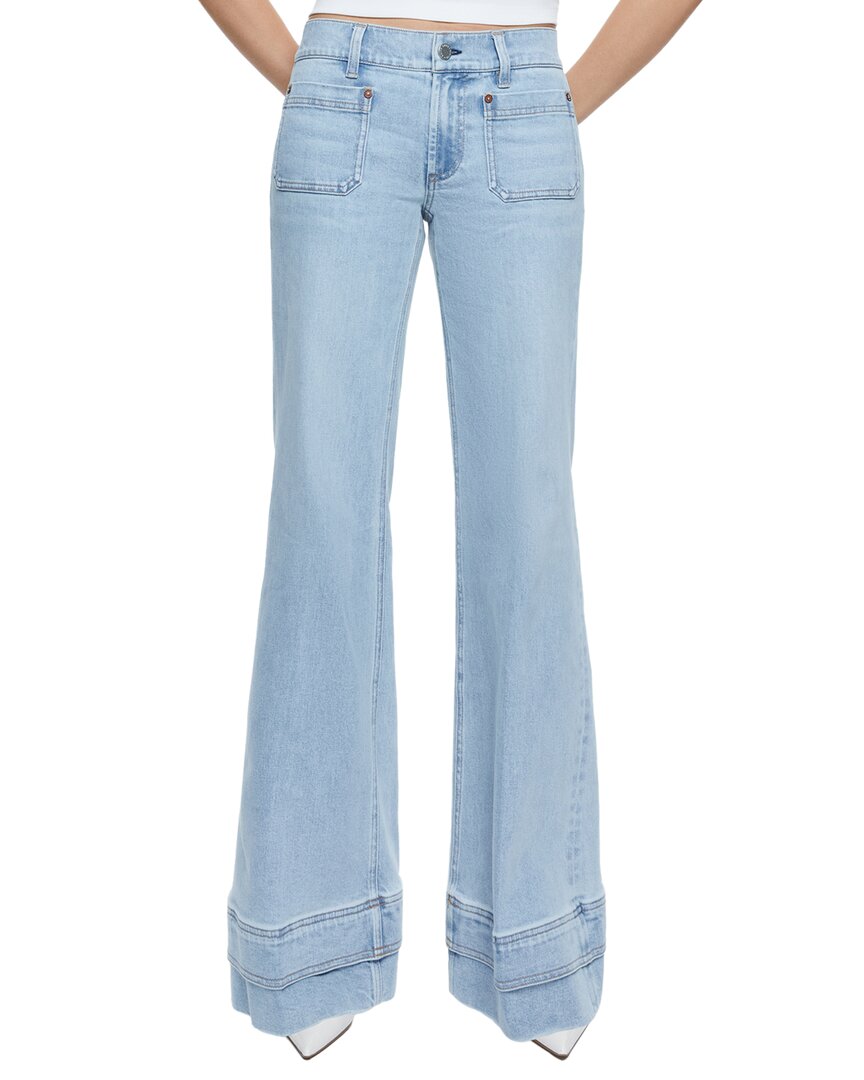 Alice And Olivia Brian Patch Pocket Wide Leg Double Hem Jean