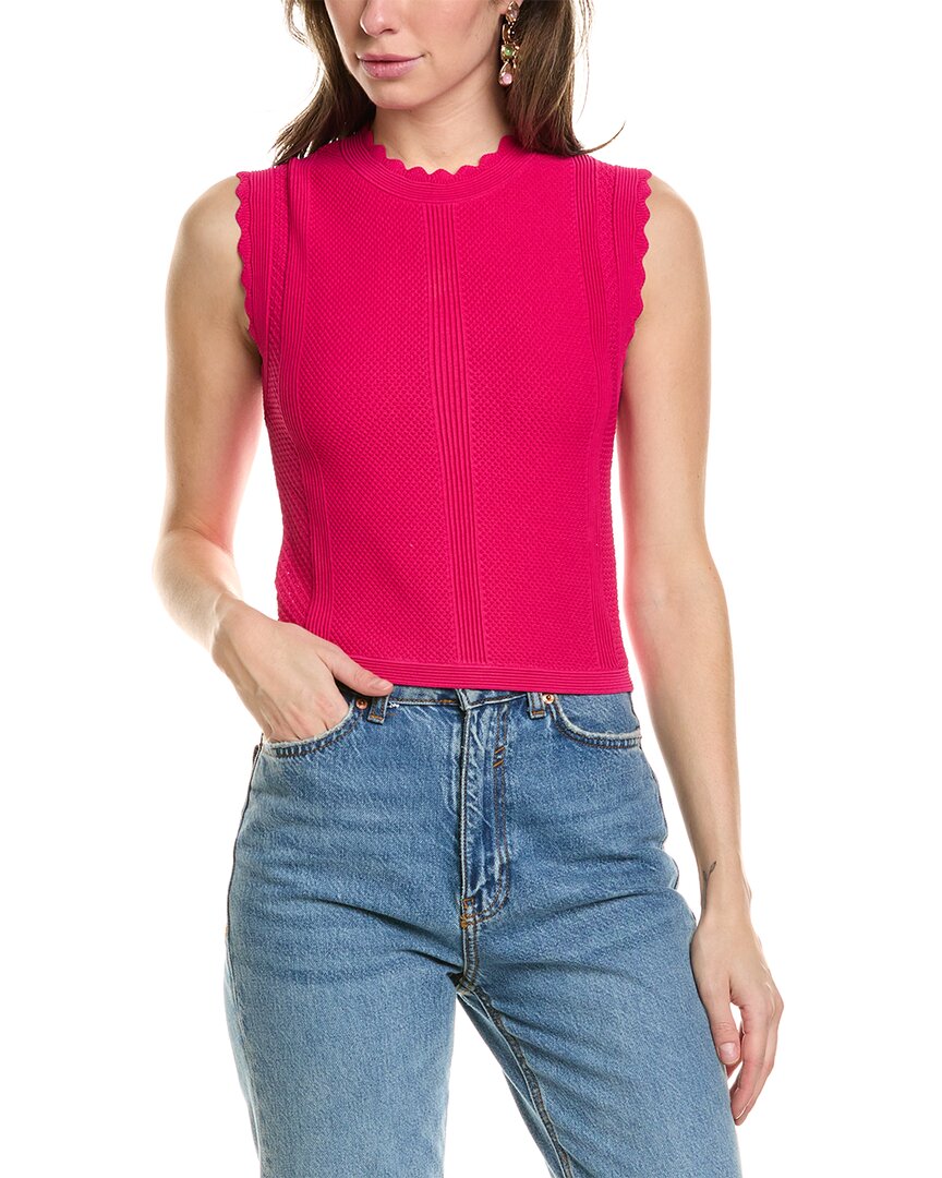 Shop The Kooples Multi-stitch Top In Pink