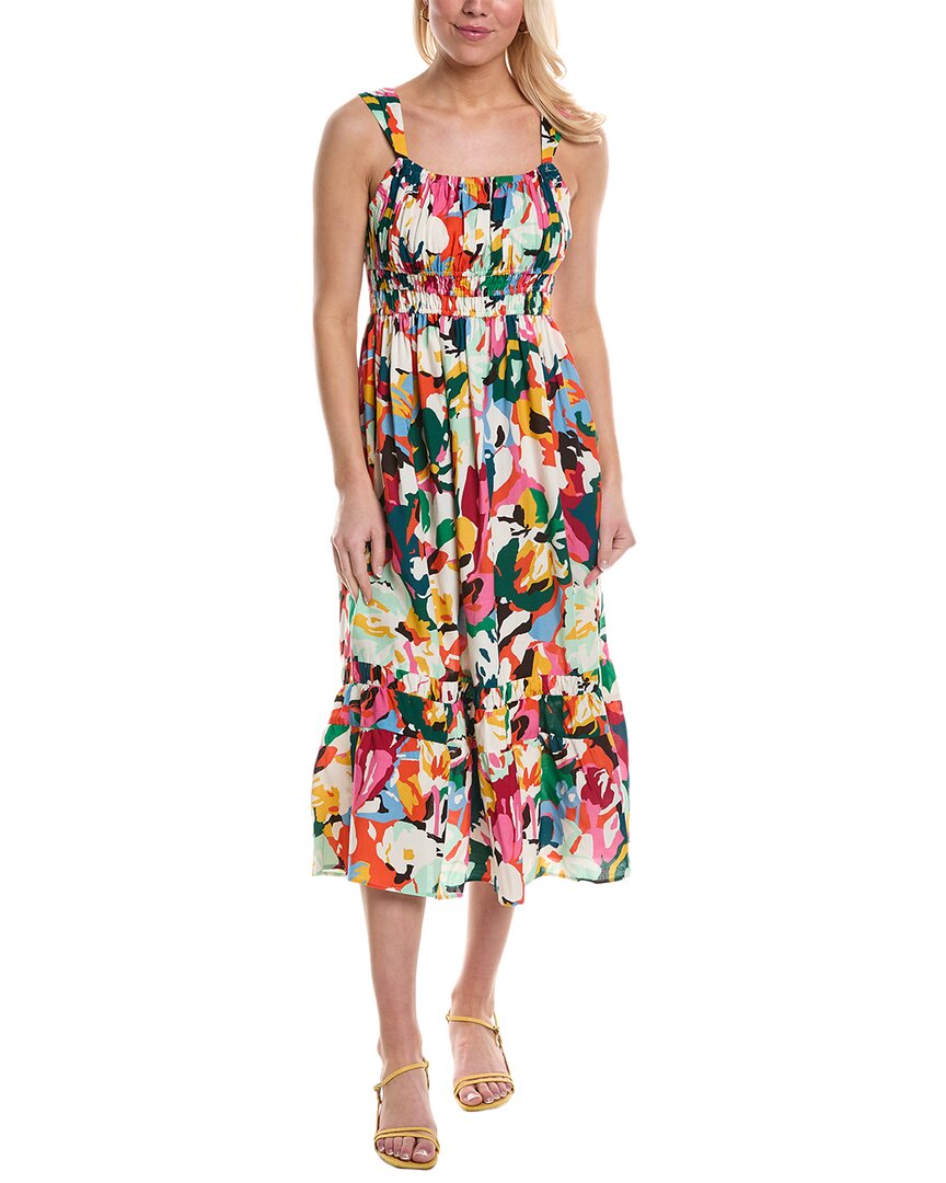 Shop Crosby By Mollie Burch Whitner Linen-blend Midi Dress