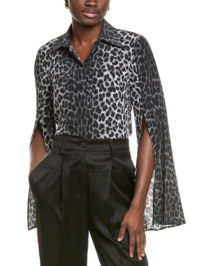 Shop Michael Kors Collection Silk Blouse In Black