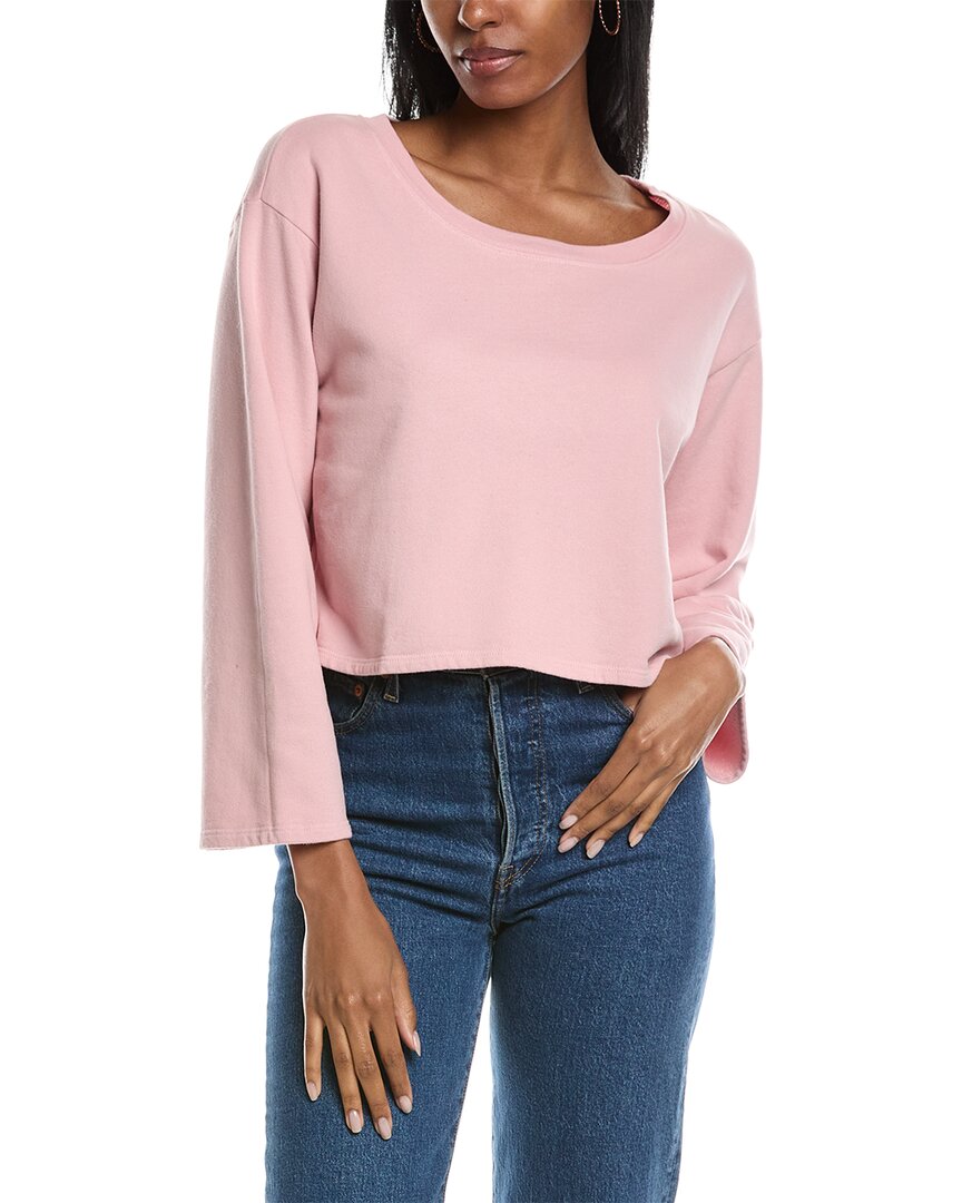 Shop Stateside Carbon Finish Terry Cropped Top In Pink