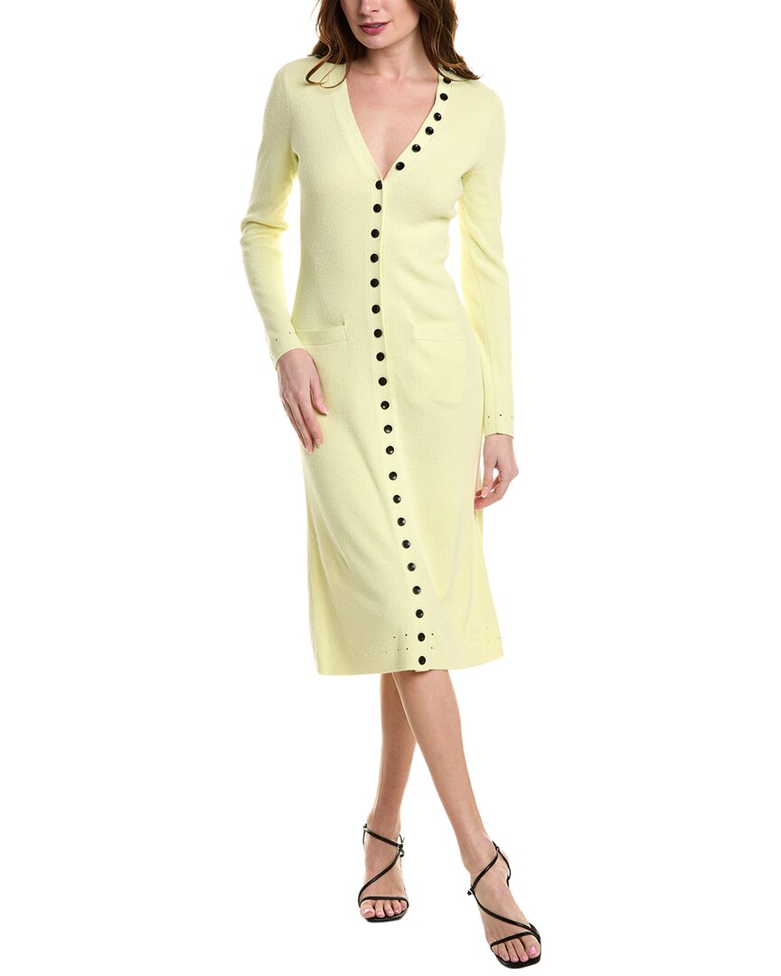 Proenza Schouler White Label Cameron Long-sleeve Knit Button-front Dress In Yellow