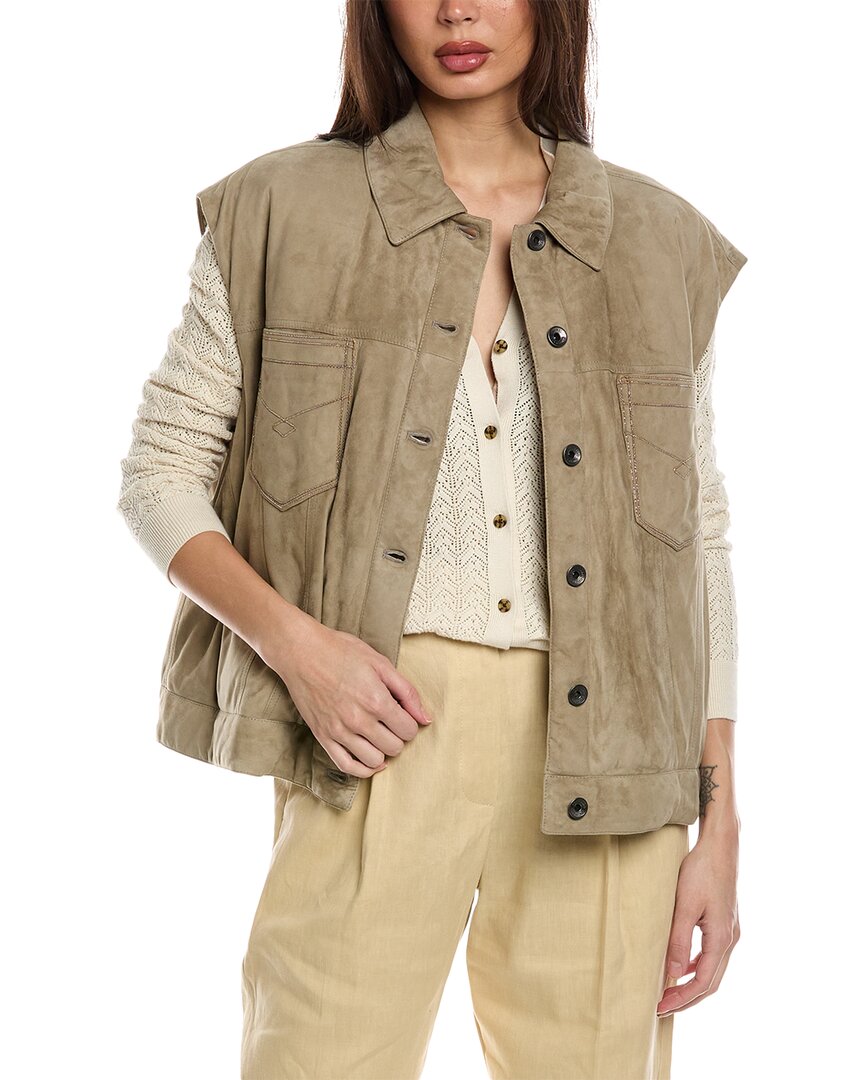 BRUNELLO CUCINELLI BRUNELLO CUCINELLI LEATHER VEST