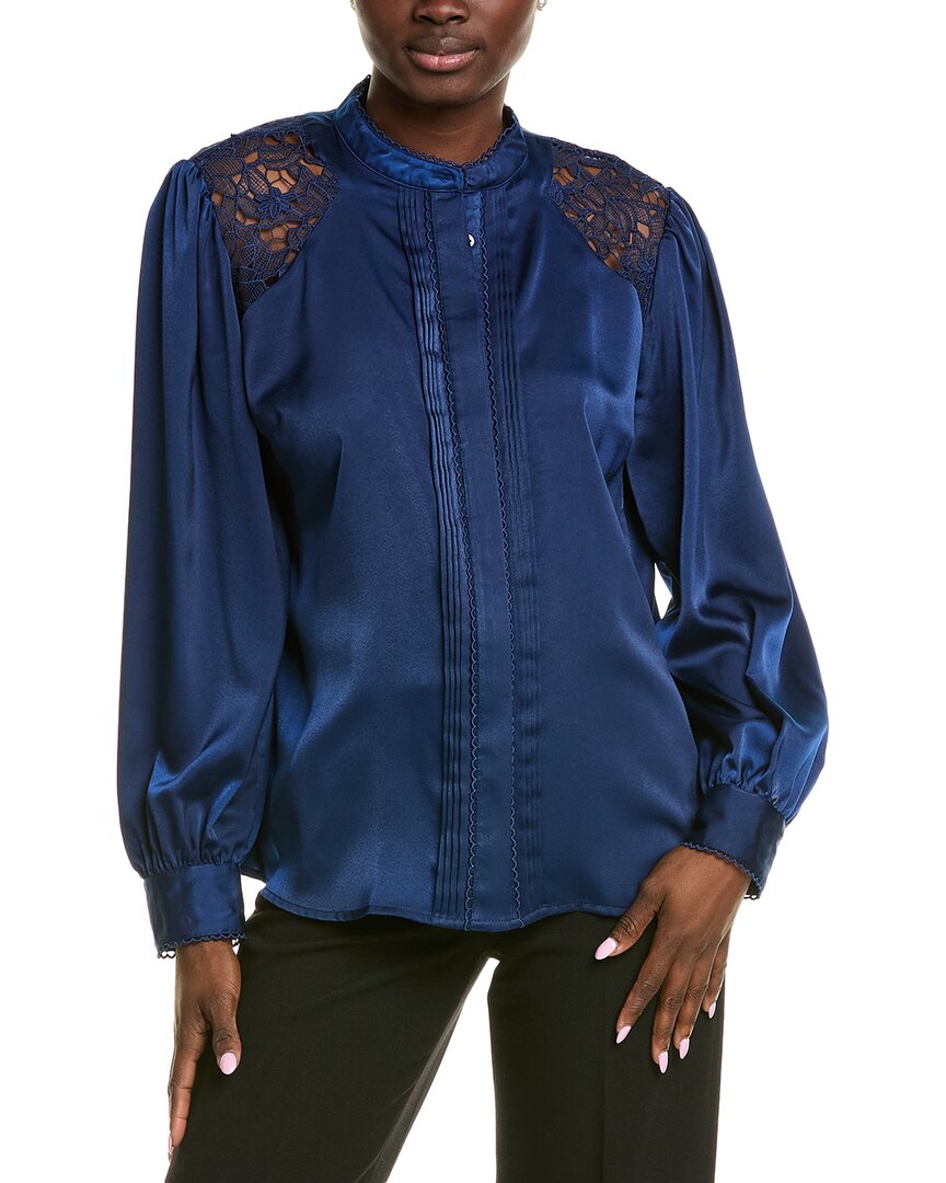Elie Tahari Esperanza Blouse In Blue