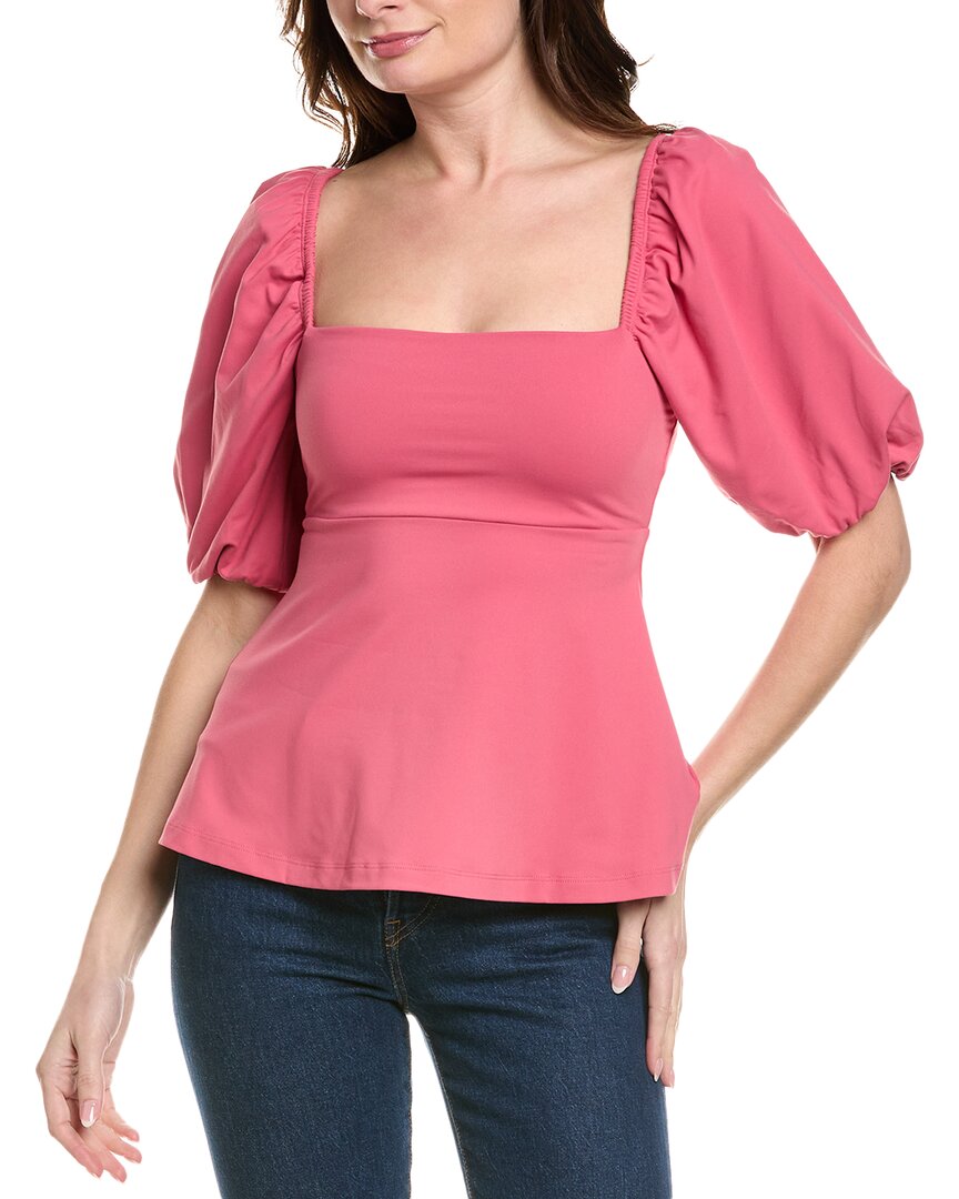 Susana Monaco Puff Sleeve Top In Pink