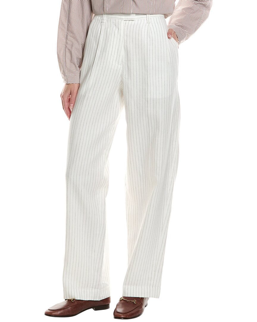Rag & Bone Newman Linen-blend Pant In White