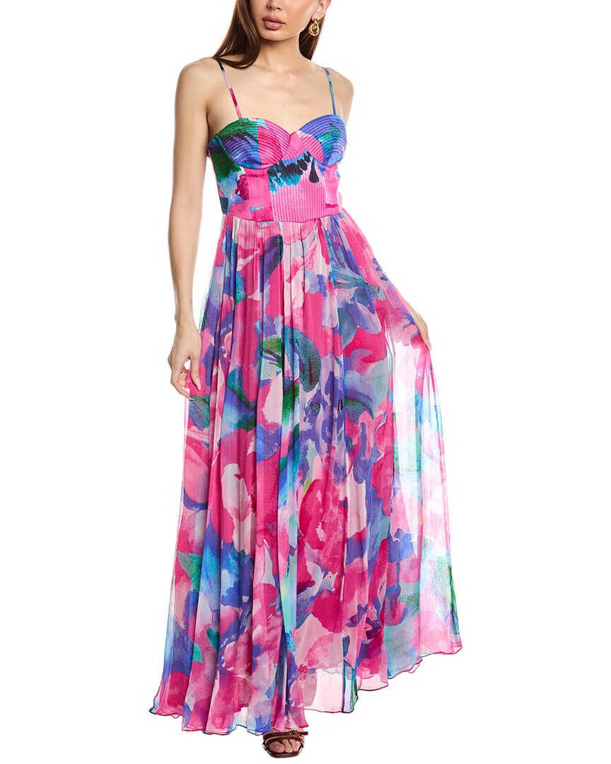 Hemant & Nandita Corseted Maxi Dress In Pink