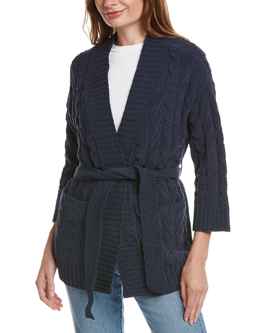Shop Tommy Bahama Seascape Breeze Cable Cardigan In Blue