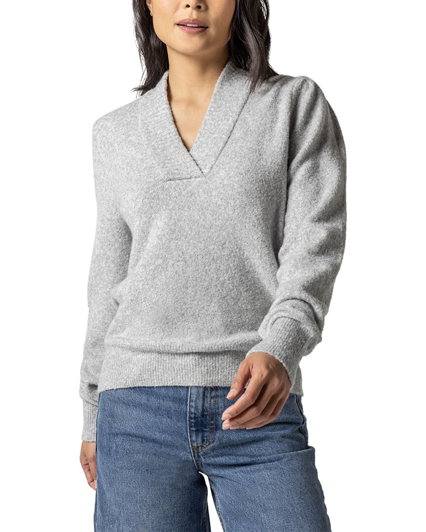 Shop Lilla P Crossed V-neck Sweater In Black