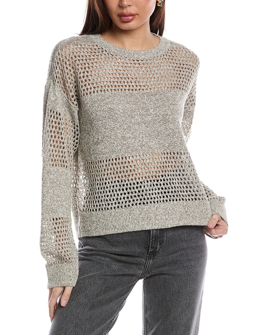 Atm Anthony Thomas Melillo Open Linen-blend Sweater In Green