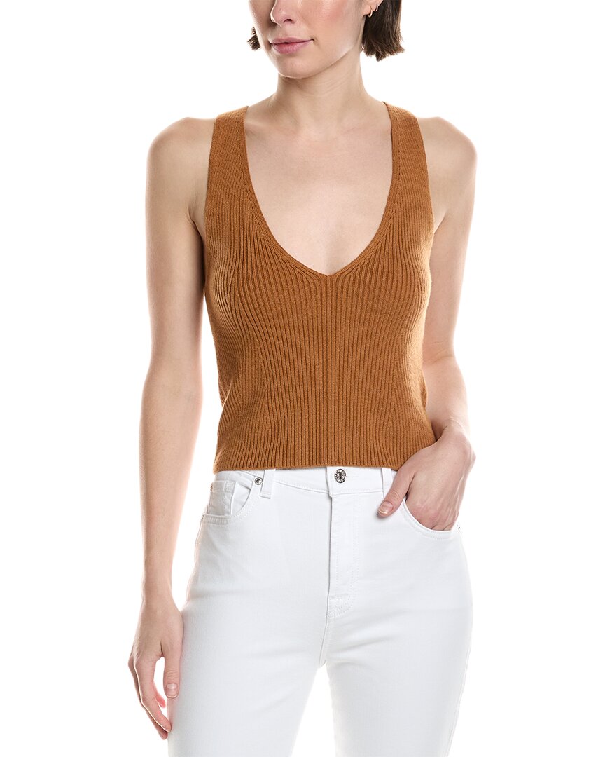 7 For All Mankind Crop Wool & Cashmere-blend Sweater Tank