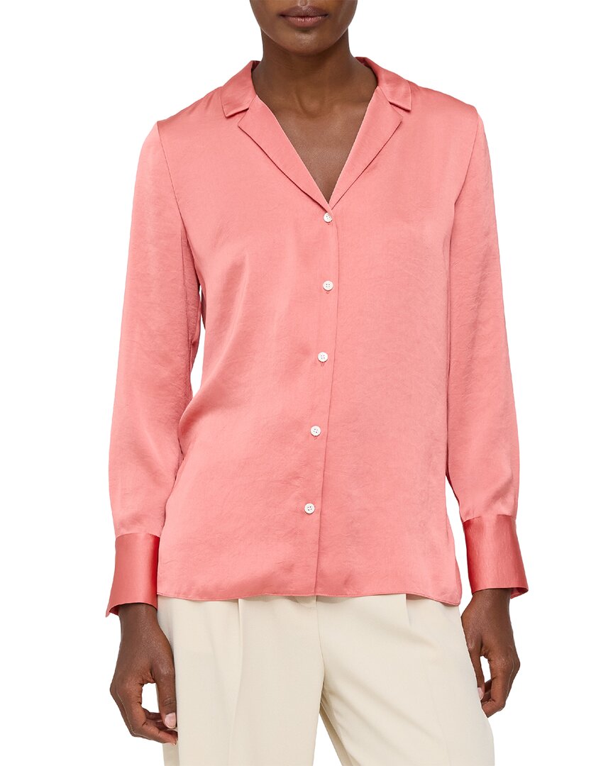 Shop Theory Lapel Blouse In Pink
