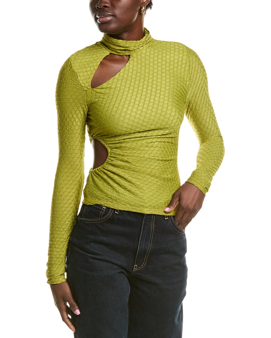 Astr The Label Textured Cutout Top In Green