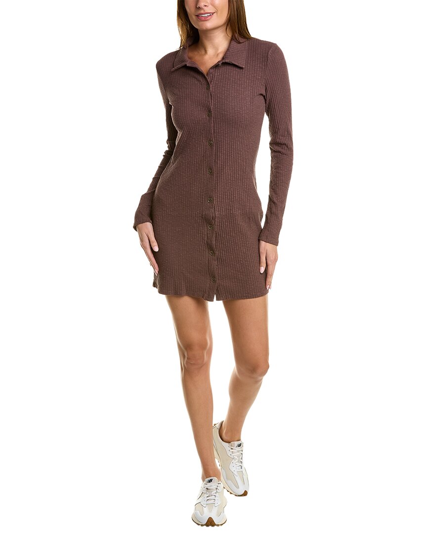 Shop Project Social T Charlize Rib Shirtdress In Brown